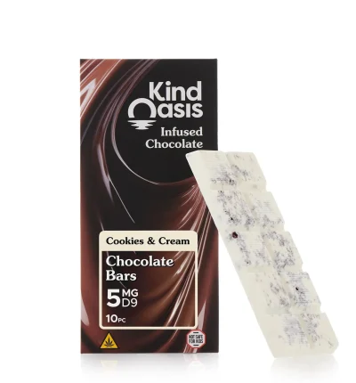 Infused Chocolate Cookies & Cream Chocolate Bars 5MG D9 | 10ct