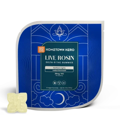 Live Rosin Delta-9 THC Gummies Northern Lights Indica Dominant 25mg