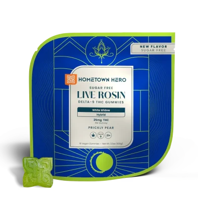 White Widow Hybrid 25mg - Live Rosin Delta-9 THC Gummies